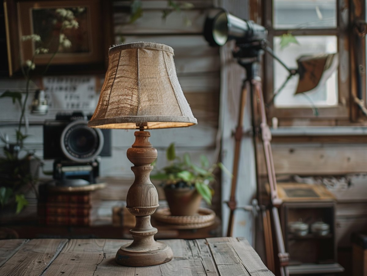 Curated antique lamp